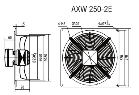 Осевой вентилятор Shuft AXW 250-B-2E