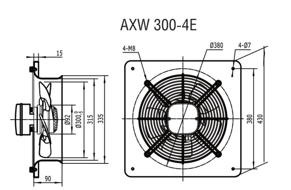Осевой вентилятор Shuft AXW 300-4E