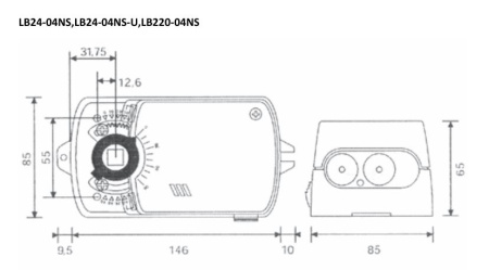 Электропривод без возвратной пружины LAMPRECHT LB220-04NS
