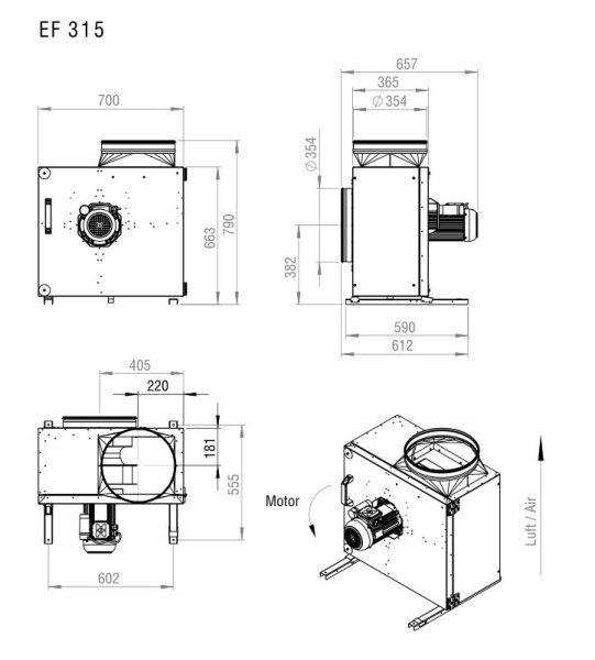 Вентилятор вытяжной кухонный Shuft EF 315E