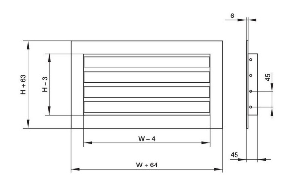 Наружная решетка Shuft GA 600*300