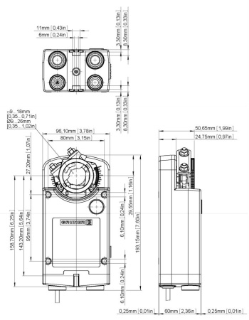 Электроприводы без возвратной пружины Gruner 363C-024-40