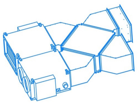 Приточно-вытяжная установка SUPERVENT LVU-2000-W+N-ECO2 / SR60-30