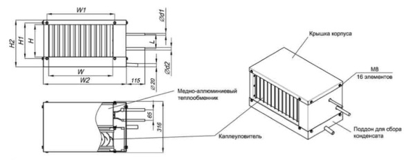 Фреоновый охладитель аэроблок Shuft WHR-R 900*500/3