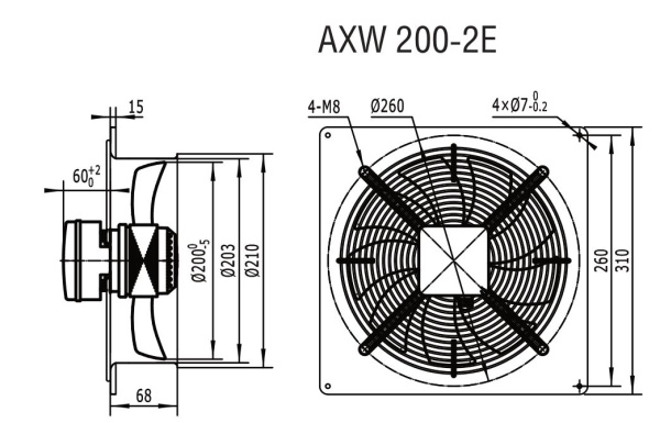 Осевой вентилятор Shuft AXW 200-2E