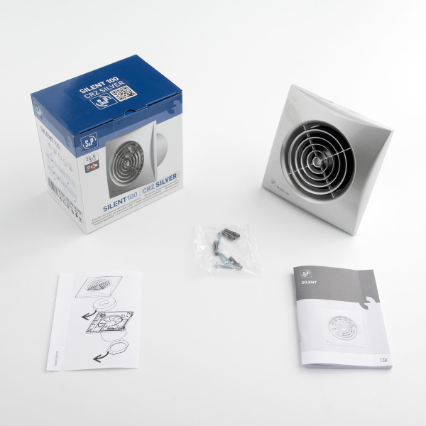 Вентилятор вытяжной Soler&Palau Silent-100 CRZ Silver (с таймером)