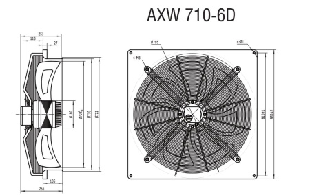 Осевой вентилятор Shuft AXW 710-6D