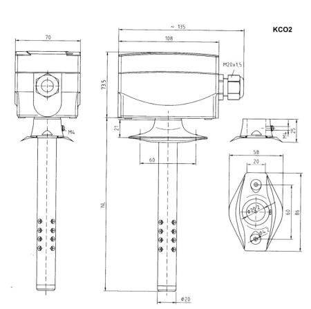 Датчик содержания углекислого газа SHUFT KCO2