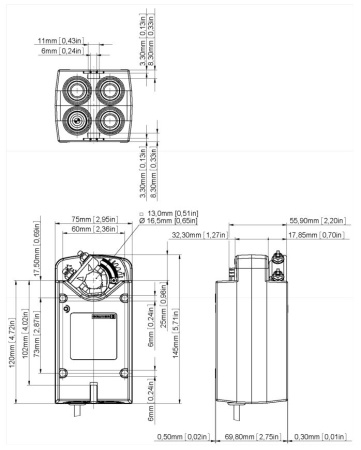 Электроприводы с возвратной пружиной Gruner 341-230-05