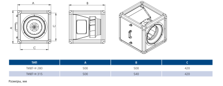 Вентилятор вытяжной кухонный Sysimple TMBT-H 280M