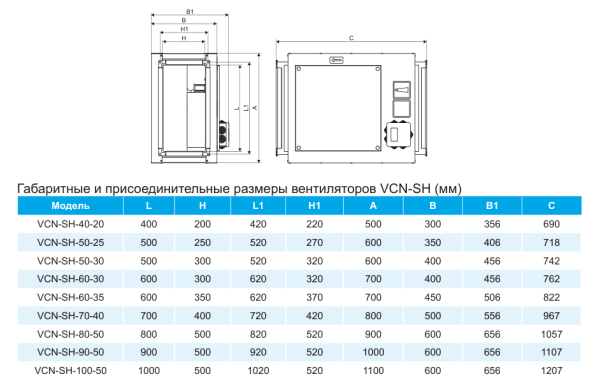 Шумоизолированный канальный прямоугольный вентилятор Ровен VCN-SH-100-50/45-GH/6D