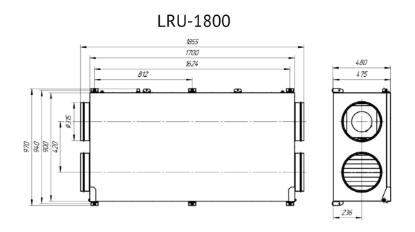 Приточно-вытяжная установка SUPERVENT LRU-1800-PNEN-FP
