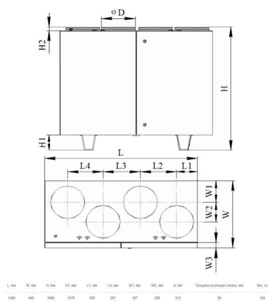 Приточно-вытяжная установка Shuft UniMAX-P 1000 VER-A