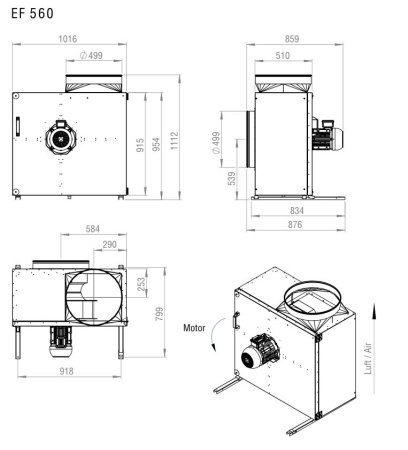 Вентилятор вытяжной кухонный Shuft EF 560D