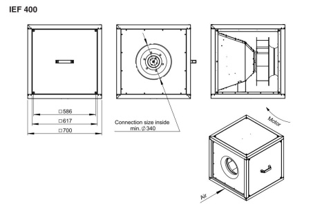 Вентилятор вытяжной кухонный Shuft IEF 400E