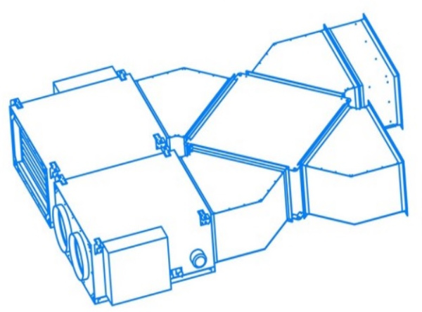 Приточно-вытяжная установка SUPERVENT LVU-1000-W+N-ECO2 / SR50-30