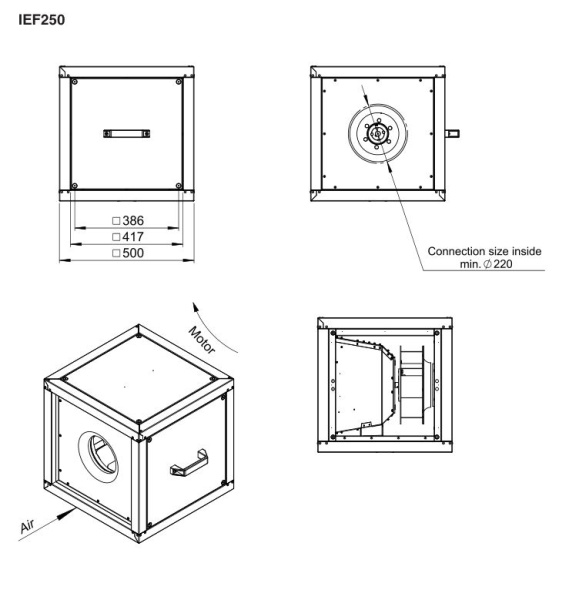 Вентилятор вытяжной кухонный Shuft IEF 250D