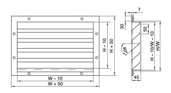 Наружная решетка Shuft SA 200*200