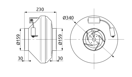 Круглый канальный вентилятор KORF WNK 160/1