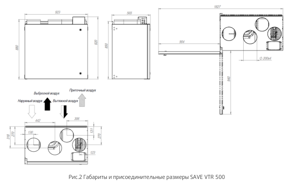 Приточно-вытяжная установка Sysimple SAVE VTR 500 R 1670W
