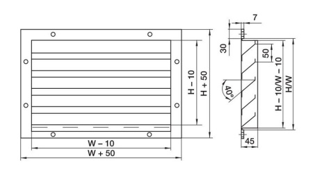 Наружная решетка Shuft SA 300*300