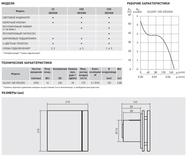 Вентилятор вытяжной Soler&Palau Silent-200 CRZ Silver Design 3C (с таймером)