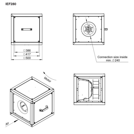 Вентилятор вытяжной кухонный Shuft IEF 280D