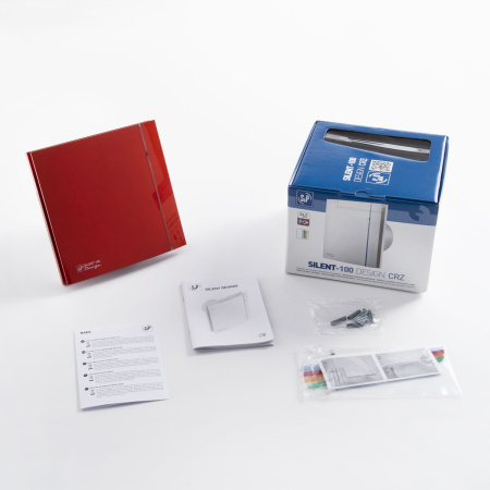 Вентилятор вытяжной Soler&Palau Silent-100 CRZ Red Design 4С (с таймером)